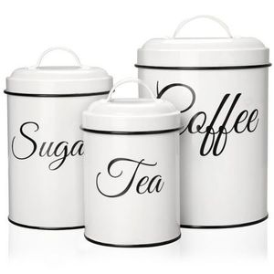 Matte Black Airtight <b>Kitchen</b> Canister Set 4PCS Metal Sugar Flour Tea Coffee <b>Storage</b> Jar Food <b>Container</b> with Lid for Home Decor - Product Image 5