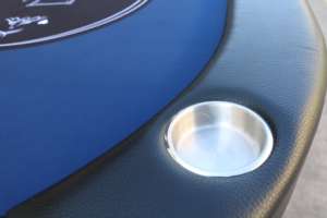 Personalización de fábrica, 10 asientos, Casino, fácil plegado, pierna de acero, mesa de cartas de póquer con luz LED y cargador USB, Baccarat y Blackjack - Product Image 3
