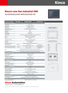 Kinco คอมพิวเตอร์อุตสาหกรรม HMI 10นิ้ว GL2101E ซีพียูแบบดูอัลคอร์1024x600<span class=keywords><strong>จ</strong></span>อแสดงผลสีเขียวซีรีส์ II พร้อมการเชื่อมต่อ WiFi/4G/RS485 - Product Image 6