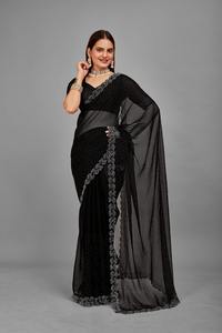 Banarasi Silk Premium Quality Indian Look elegante Ropa de fiesta a precio al por mayor Sarees Wirh Beautiful Weaving - Product Image 5