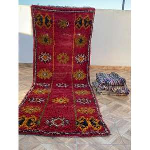 Auténtica Alfombra Marroquí Hecha a Mano, Boucherouite, Estilo Bohemio, Colorida, Vintage, Decoración Artesanal del Atlas - Product Image 1