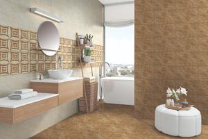 Orientbell cerámica 300X450 SDG Avora marrón DK acabado brillante azulejos para baño cocina Backsplash inodoro pared piso azulejos - Product Image 2