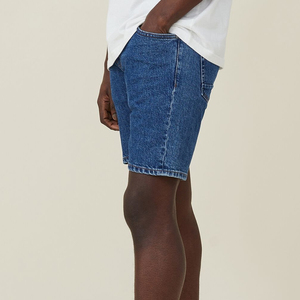 Collection d'été pour hommes Short en jean taille haute écologique coupe ample couleur unie style décontracté - Product Image 3