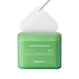 MEDIHEAL Teatree Trouble Facial Toner Pads 100 almohadillas Cuidado DE LA PIEL coreano Calmante Vegano - Product Image 1