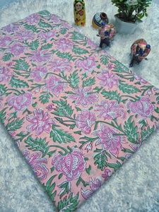 ผ้าฝ้ายพิมพ์ลายบล็อกด้วยมือแบบใหม่ ขนาด 60*60 ซม. ผ้าสำหรับตัดเย็บ 100% ผ้าฝ้ายแท้จาก Taj Group มีสินค้าพร้อมส่ง - Product Image 3