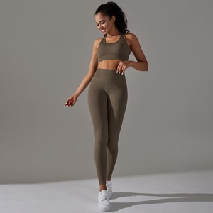 Tela de LICRA transpirable de secado rápido de nailon, ropa de gimnasio personalizada, trajes de Yoga para mujer, conjuntos de Yoga de talla grande, Fitness para mujer - Product Image 2