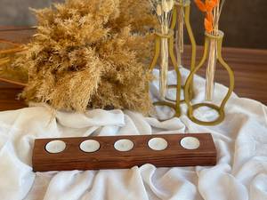 Bougeoir en bois rectangulaire sculpté à la main grand bol à pâte bougeoir en bois fait à la main parfait - Product Image 3