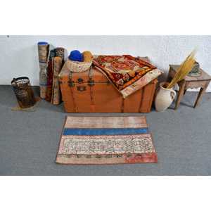 Petit tapis vintage 2x3 pi (61x90 cm), tapis turc oriental brun - Product Image 2