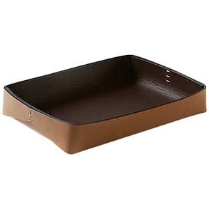 Bandeja de servicio de cuero hecha a mano para estante multiusos con aspecto minimalista y tacto suave para arreglos caseros elegantes - Product Image 2
