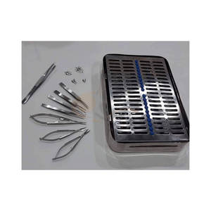 Ensemble de base de chirurgie manuelle, 17 pièces, en acier inoxydable, kit de microchirurgie manuelle, chirurgie générale, laboratoire clinique - Product Image 1