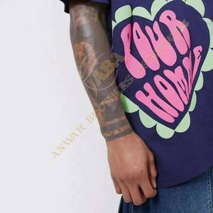 T-shirt sérigraphie 3D impression T-shirt ample à strass brillant tendance 100% pur coton - Product Image 6