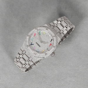 Reloj Automático Mecánico Analógico con Correa de Cuero y Acero Inoxidable con Diamantes de Moissanita Blancos para Adultos, Lujoso y Resistente al Agua - Product Image 2