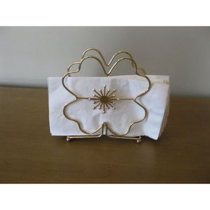 Porte-mouchoirs décoratif pour table d'hôtel au design antique en fil métallique doré, porte-serviettes pour restaurant - Product Image 3