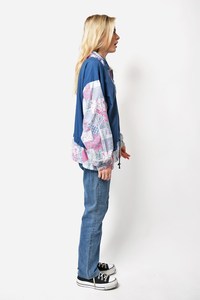 80s vintage noir couleur unie coupe-vent veste rétro 90s minimaliste coquille veste Festival léger col coupe-vent - Product Image 4