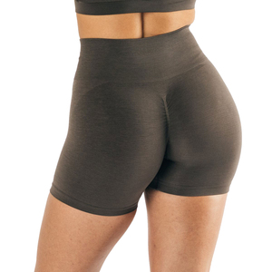 Shorts de yoga élastiques taille haute pour femmes, respirants, pour le sport, l'entraînement physique, avec logo décoratif, shorts de course d'été avec poche - Product Image 1