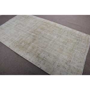 พรมวินเทจตุรกี ขนาด 4.5x8.2 ฟุต พรมสีขาวเทา ลายอิคัต - Product Image 4