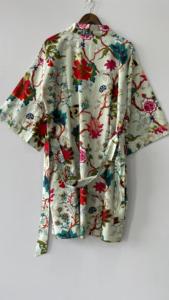 Kimono pur coton Kaftan Block Print Oriental Robe Festival Vêtements 100% Coton Kimono Robes - Product Image 3