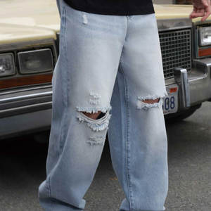 OEM Service Regular Fit Fashionable Men Denim Pants New Style Outdoor Use Men's Oversize Denim Pants For Sale - Product Image 3