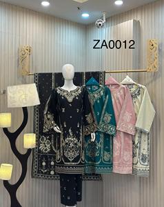 Colección SSumaira moda invierno Khaddar Salwar Kameez bordado 3 piezas vestido Conjunto elegante Plazo traje para damas - Product Image 6