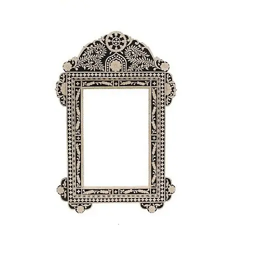 Moldura de espelho para decoração de casa, moldura de espelho padrão com acabamento ósseo para parede, novidade