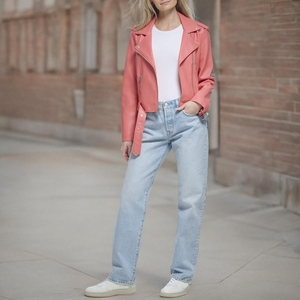 Nuevas llegadas Chaquetas de cuero recortadas Diseño personalizado Manga larga Chaquetas de otoño transpirables para mujeres - Product Image 5