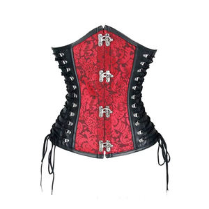 Design Steel Bones Print Satin Breathable Eco-Friendly Embroidery Customized <b>Corsets</b> Bustiers for Women <b>Underbust</b> Solid Color - Product Image 1