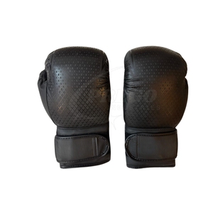 Gants de boxe noirs personnalisés très demandés en cuir PU pour l'entraînement et le sparring, avec sangle de poignet réglable, OEM - Product Image 1