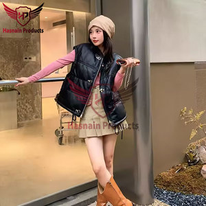 Manteau d'hiver en peluche pour femmes Col en V OEM Logo personnalisé Plus Size Fashionable Hearmth Style Manteau à bulles pour femmes Cuir en laine - Product Image 6
