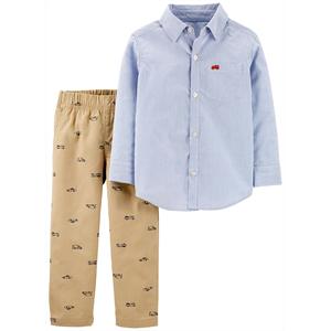 Abbigliamento Sportivo Carter's per Bambini, Set di 2 Pezzi con Pantaloni a Righe Blu, Formale/Casual/Festa, Taglia 3T per Primavera - Product Image 1
