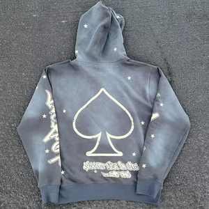 Meilleurs vêtements 400 GSM Streetwear DTG Impression Vintage Acid Wash Thermal Hoodie Fabricant Haute Qualité 100% Coton pour Hommes - Product Image 2