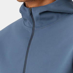 เสื้อฮู้ดซิปผ้าคอตตอนสีทึบมี100% โลโก้ตามสั่งสไตล์สตรีทแวร์ - Product Image 3