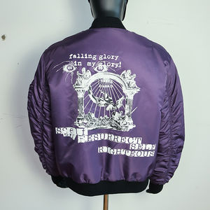 Chaqueta de bombardero personalizada de satén para hombre de béisbol universitario con bordado personalizado para hombre - Product Image 6