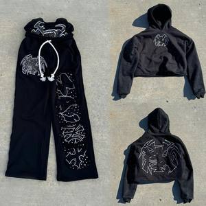 Conjunto Deportivo de Invierno para Hombre, de Lujo, en Color Sólido, Mezcla de Algodón Premium, Sudadera con Capucha y Pantalones Deportivos, Diseño de Corte Regular, para Gimnasio, Viajes, Ropa Casual de Calle - Product Image 1