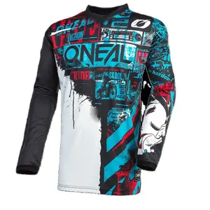 Custom sublimation breathable fabric long sleeve outdoor sportswear motocross shirt