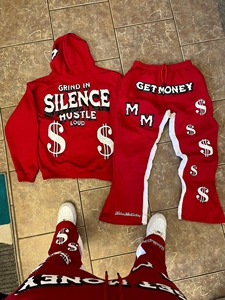 American Vintage Zip Hoodies Man Set Streetwear Women Loose Clothes Aesthetic Oversize Sweatshirts <b>Y2K</b> Pant emo Fashion <b>Trousers</b> - Product Image 4