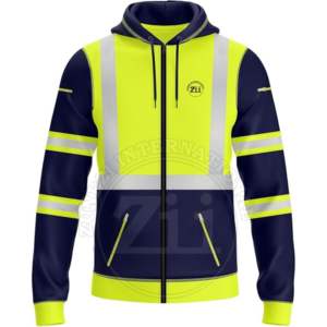 Sweat à capuche pour hommes Sweat Hi Vis Vêtements de sécurité Sécurité Construction lourde Sweats à capuche zippés Classe 3 Sécurité - Product Image 1