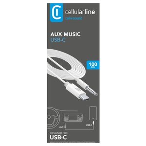 Câble audio USB Type C vers Mini Jack 3,5 mm, 1 mètre, blanc, mâle-mâle - Product Image 2