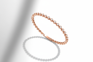 กำไลข้อมือทอง 14K ประดับเพชรแท้แบบลอยตัวสำหรับผู้หญิง - Product Image 4