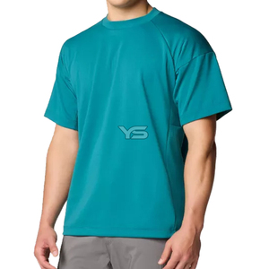 เสื้อยืดผ้าฝ้าย220กรัมสำหรับผู้ชายแบบลำลองเสื้อยืดคอกลมลายทึบย้อมสีล้วนพร้อมโลโก้ที่กำหนดเองดีไซน์ว่างเปล่า - Product Image 4