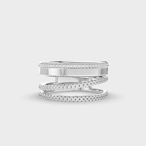 Anillo de compromiso de plata de ley con banda cruzada ejecutiva y diamante de laboratorio de 1.50 quilates con engaste de puntas, joyería fina, regalo para mujer - Product Image 6