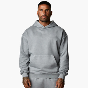 Chándal de invierno para hombre con logotipo personalizado, jersey de lana de algodón activo con bolsillo ecológico - Product Image 2