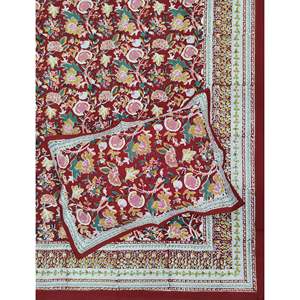 Percale Cotton Floral Printed Double Bedsheet with Pillow Covers 90 108 <b>Comfortable</b> Flat <b>Bed</b> Sheets 3-Piece Set for Home Use - Product Image 1