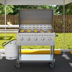 Nouveau barbecue au gaz propane commercial extérieur en acier inoxydable 304 de 36 pouces, homologué ETL, 5 brûleurs, allumage automatique, 688,62 pi² En - Product Image 1