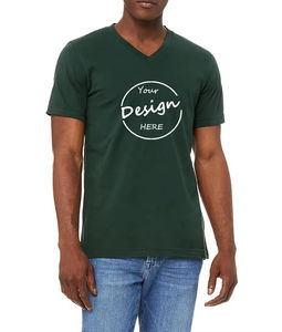 T-shirt d'été personnalisé uni pour hommes t-shirts en coton spandex sérigraphie de gymnastique t-shirts décontractés à col en V pour hommes avec marque privée - Product Image 4