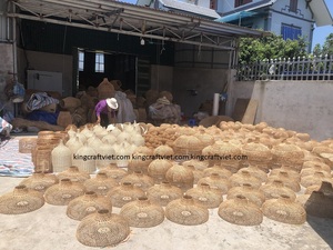 Vietnam fabricant meilleur prix rotin abat-jour Style Antique bambou métal pendentif plafonnier maison Resort hôtel décor - Product Image 6