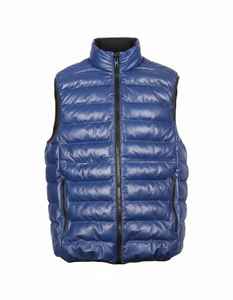 Men's Blue Solid Windproof Quilted Puffer Vest Sleeveless <b>Zip</b>-<b>Up</b> <b>Jacket</b> 100% Polyester Filling Polyester/Nylon Shell Fleece for - Product Image 1