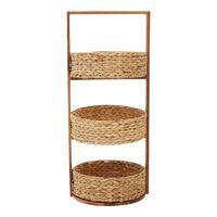 Décoration intérieure 3 niveaux carrés meilleure vente plateau de rangement support rotin jute matériel hôtel utiliser panier