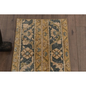 1.3x5.8 ft Turkish Rug, Vintage Runner Rug, <b>Brown</b> Ombr <b>Wool</b> Rug - Product Image 4