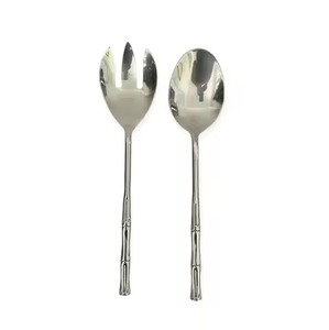 Juego de Servidores de Ensalada de Acero Inoxidable con Acabado Pulido de Alto Brillo, Juego de Servidores de Ensalada de Alta Calidad - Product Image 3