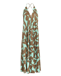Vestido bohemio largo negro con escote en V profundo, sin espalda, hasta el suelo, talla única para mujer, con borlas (100% algodón) y estampado paisley. - Product Image 2